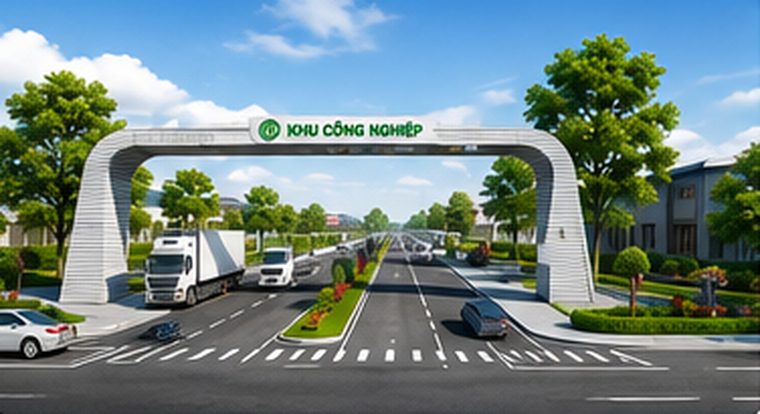 Cổng vào khu công nghiệp
